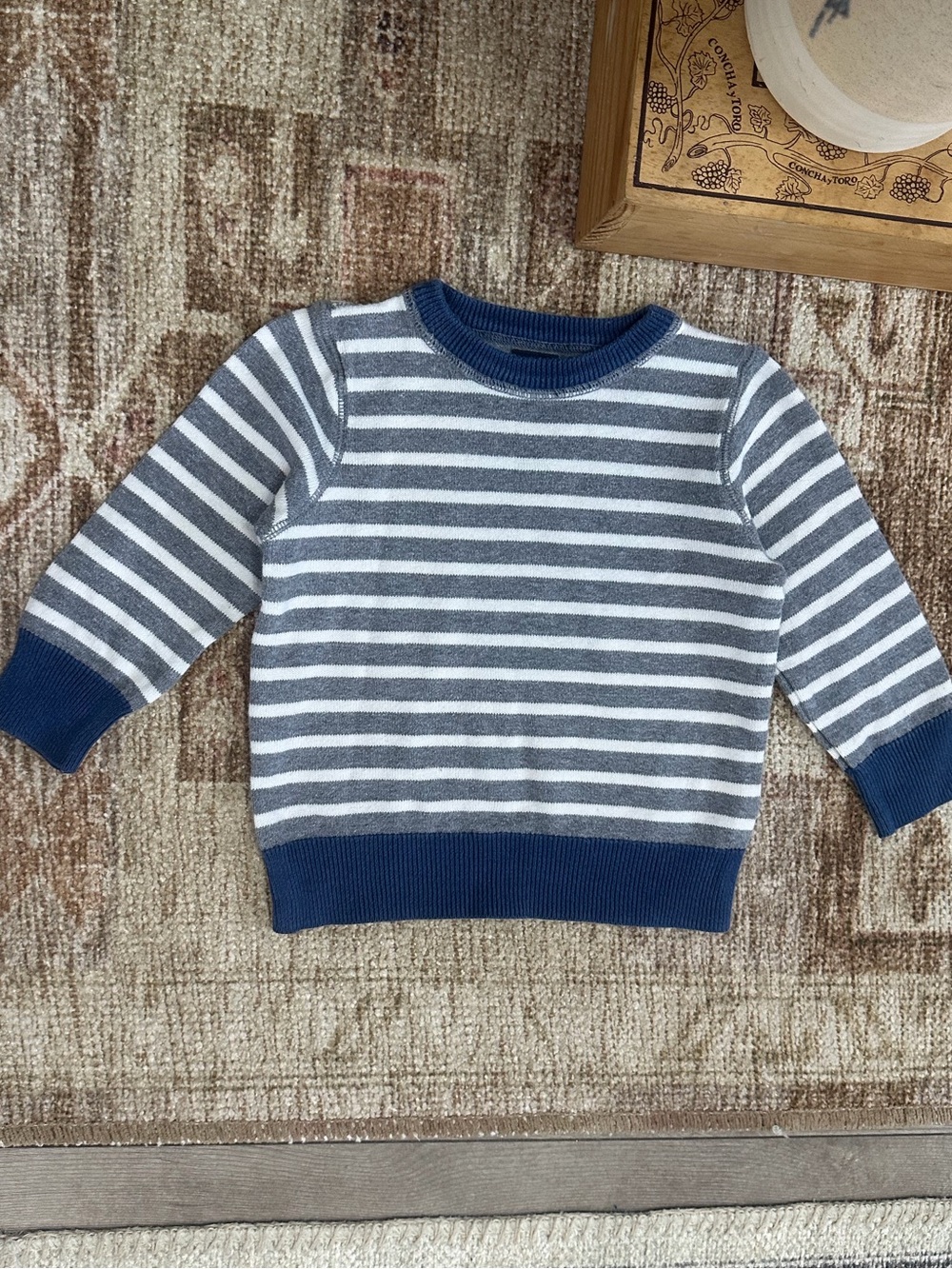 Baby Gap Toddler Boy Knit Sweater 12-18 Months Striped Crewneck Cotton